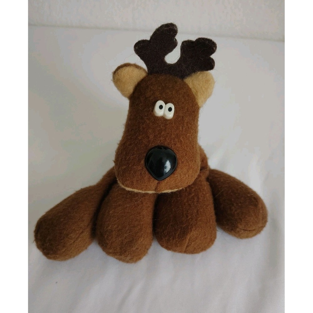 Vintage Hallmark Rodney Reindeer Stuffed Animal Plush Brown/Beige Christmas